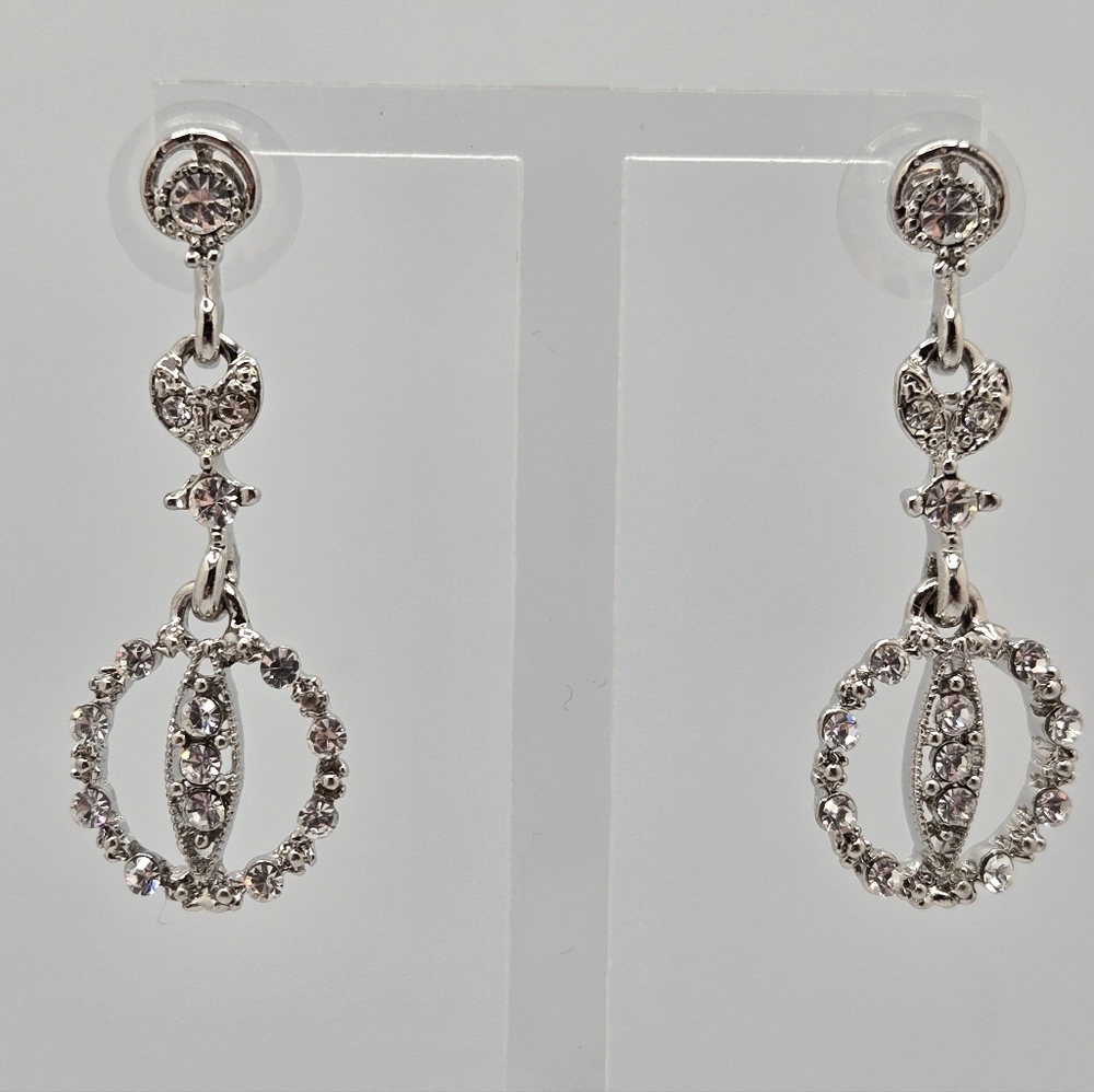 Bridal Rhinestones Dangle Wedding Statement Earrings
